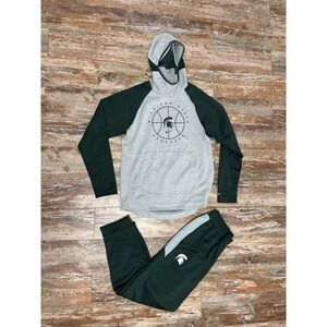Nike Elite Michigan State Spartans Track Suit Size Medium Hoodie Joggers Green